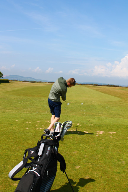 While in St. Andrews, Dave wanted to golf one of the golf courses. The course ended up being so incredible small. Not to question his skills, but I was legitimately concerned we were going to hit someone. 