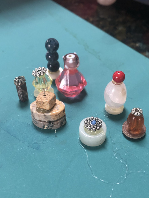 Making tiny bottles for Harry Potter barbies 