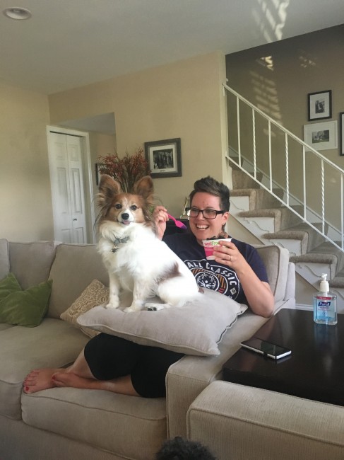 Bailey loves sitting on laps, regardless of how inconvenient it might be for the human!