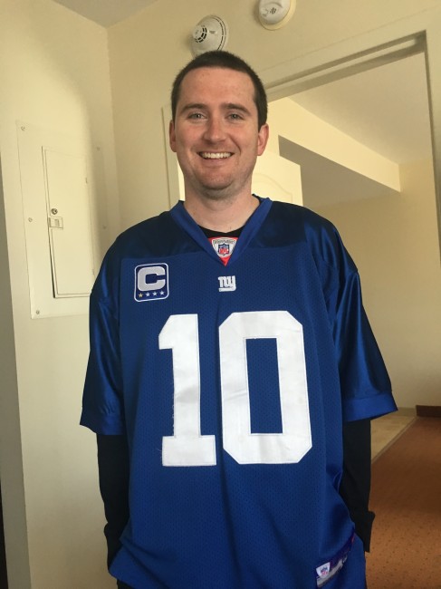 Matt sporting his Giants jersey.