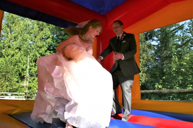 We had a bounce house for adults at our wedding!