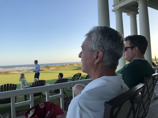 Watching golf at the beach