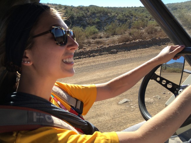 4-wheeling in the desert on our honeymoon!