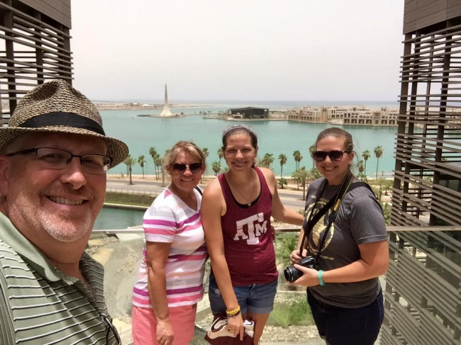Traveling is Suadi Arabia with Melissa's sister, dad, and step mom.