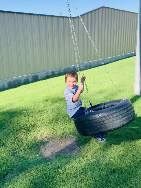 Tire swings on vacation in Colorado are the best!