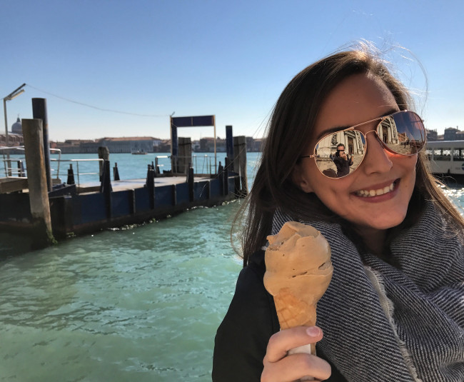 Erica is more of an ice cream cone gal - chocolate and coffee are her two favorite flavors.