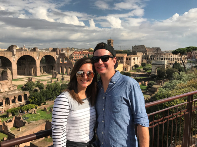 Touring Rome and the Coliseum.