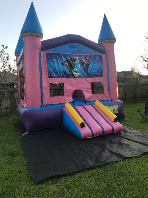 A bouncy house surprise at the house!