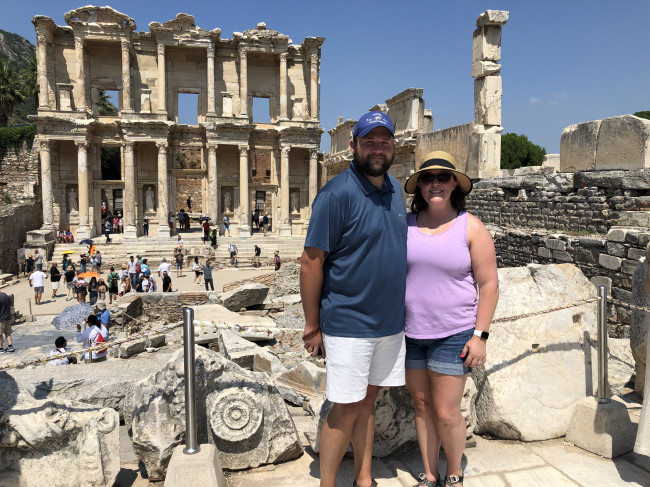 The library in Ephesus. It was amazing to walk down streets that date back to Jesus and knowing he could've walked the same paths was amazing.