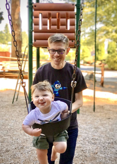 Jonathan and nephew Henry at the park. 