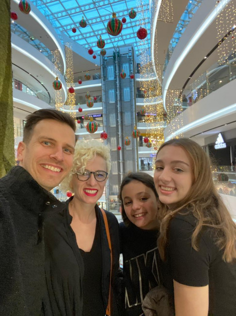 Christmas shopping with our nieces in Europe.