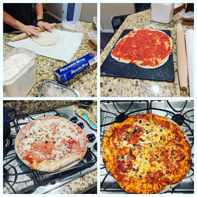 Monica and Jake love to eat pizza, especially when they make it from scratch, at home! 