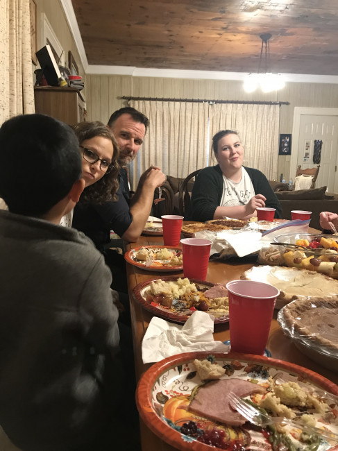 Ashley's family at the Thanksgiving table