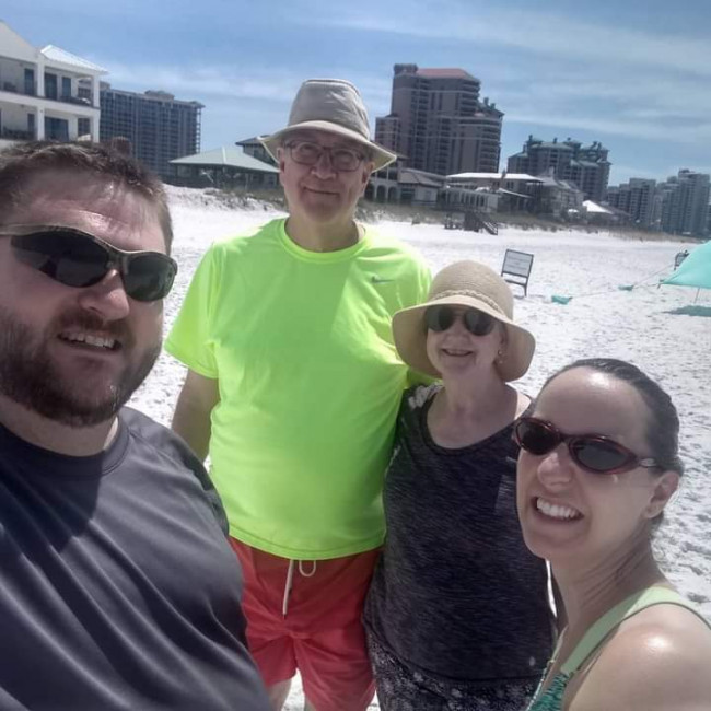 Enjoying the beautiful Florida beach with Clark's Uncle Richard and Aunt Nancy! They live in Louisana so we see them a few times a year.