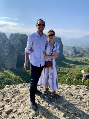 Visiting the monasteries in Meteora, Greece, which are built on top of beautiful rock formations. Visiting the monasteries in Meteora, Greece, which are built on top of beautiful rock formations.