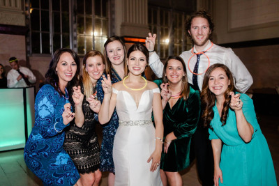 With college friends at our wedding reception. With college friends at our wedding reception.