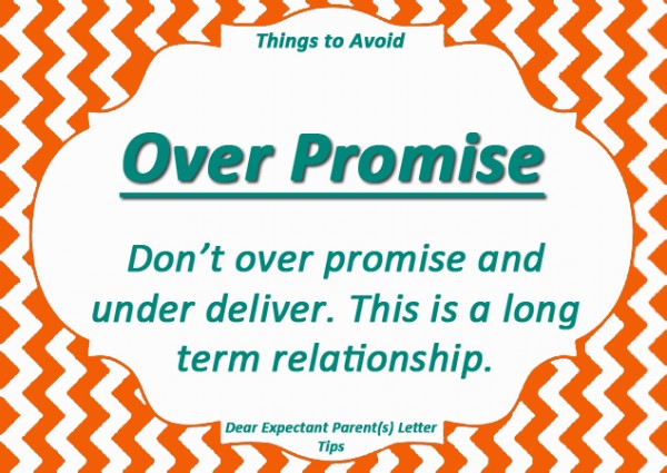 Avoid Promises You Can't Keep: 