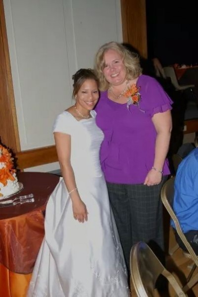 My birth mother and I on my wedding day.