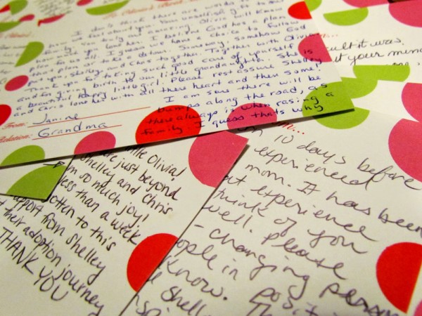 Letters from friends and family