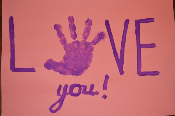 "Love You" Handprint