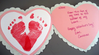 Baby Footprints Heart Card