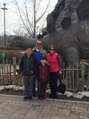 Argo/Fitton family, April 2017 (clockwise, from L to R: Nick, Peter, Mary Joy, and Jonathan). 