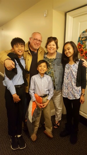 Fagan Family, 2017 (L to R, clockwise: Darel, Trevor, Lauren, Angelica, John Lloyd) 