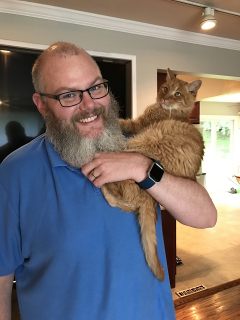 Bryan with one of our cats