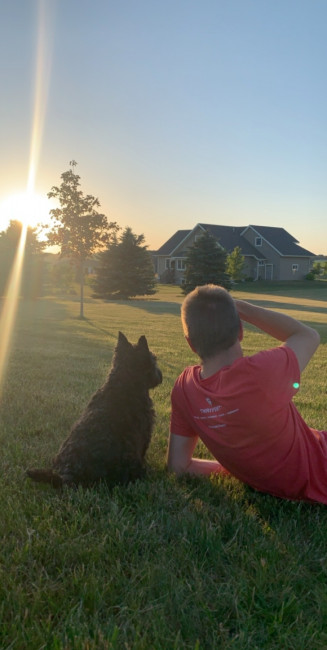 Taking the dogs for walks is one of our favorite things to do together, and pretty sure it's Stella and Token's favorite hobby as well. Our subdivision is a perfect mile loop and the perfect way to end the day. 