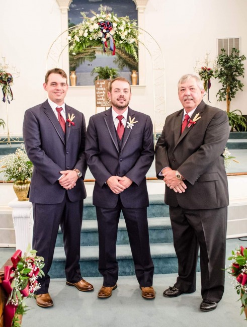 Jordan and his Dad and brother on our wedding day