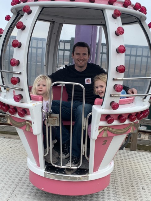 Uncle Matt going on a ride with two of the cutest little loves!