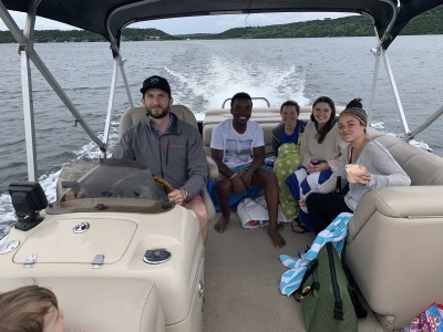 We had a fun weekend at the lake with friends.