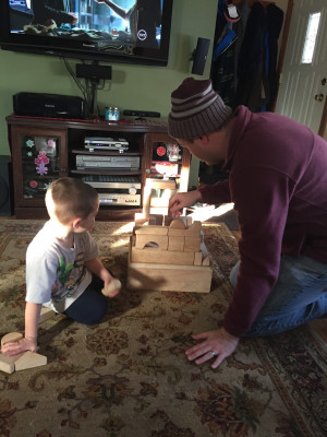 Mark and our cousin Aiden building with blocks 