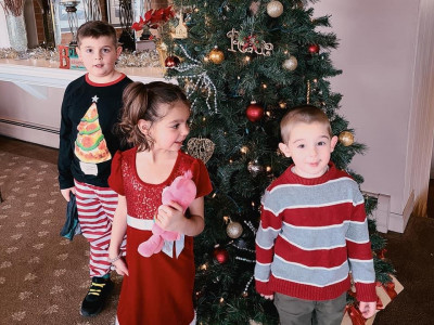 Riley, Aiden and Jake enjoying Christmas!