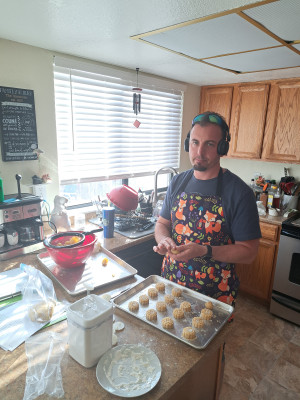 Darrell mixes science and sweetness in the kitchen, baking cookies with my nieces and creating unforgettable experiences like when they asked us to make mooncakes!
