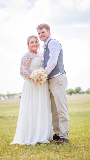 Wedding day pictures. We got married on 7-15-17
It was SO HOT in Texas that day.  I was so glad to get out of that dress LOL