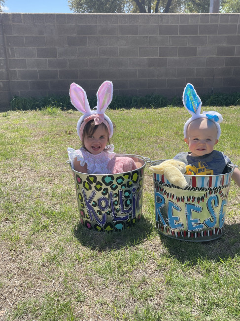 Easter fun with cousin Reese! These two are only 6 months apart so they love to play together on the weekends. 