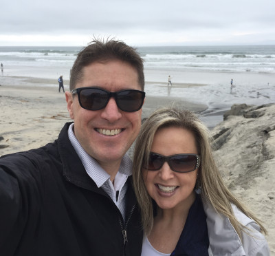We love the ocean and the beach. This is in San Diego and we found a great little sandwich shop and then went to the beach to eat near the waves!
