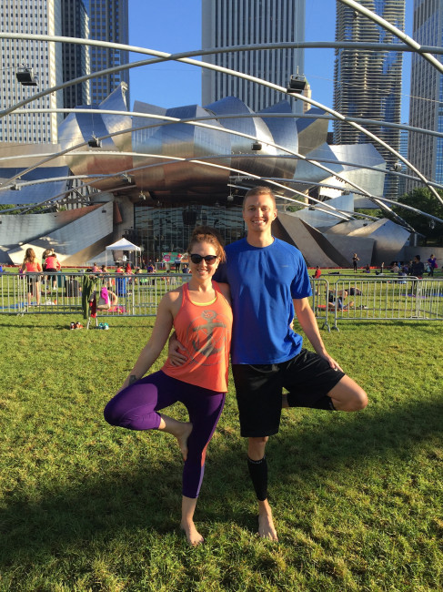 After an outdoor yoga class while visiting Chicago