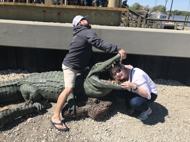 Ozzie saving Brandy from a hungry gator in New Orleans
