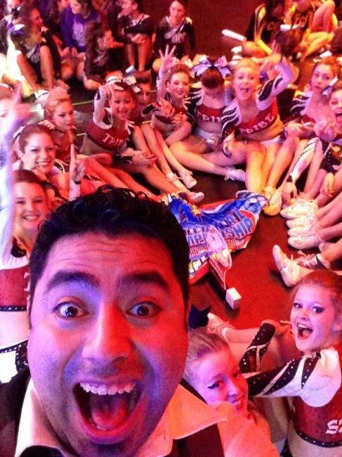 Ozzie with some of his cheer kids