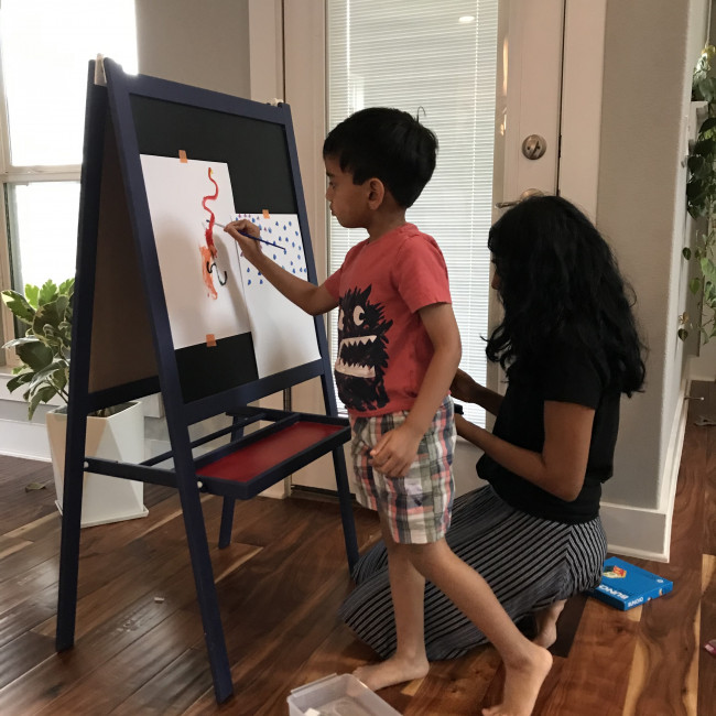 Painting with mom