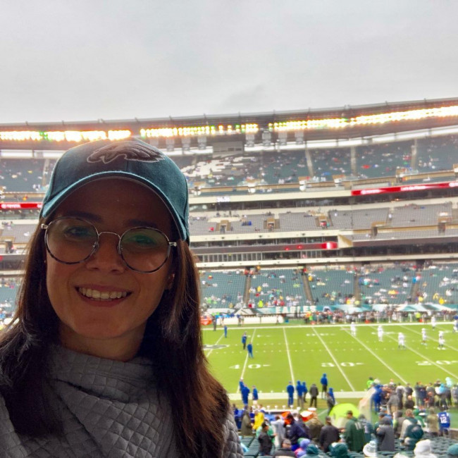 I love football. This was an Eagles v Cowboys game I went with my Mom and Dad. We had so much fun! 