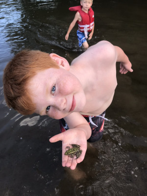 Summers are for playing in the river behind our house!  Swimming, kayaking, campfires, and just relaxing.