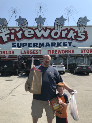 Don't worry, Cullin still has all his fingers and toes.  Never pass up a chance to buy more fireworks.  The neighbors and us will sneak some off year round.