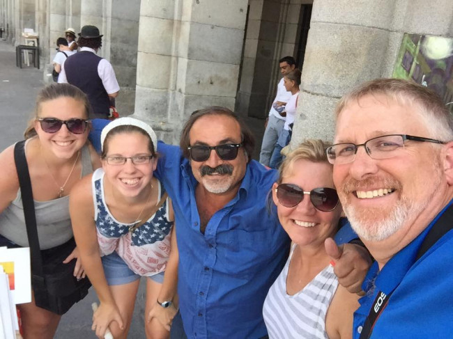 Traveling in Spain with Melissa's sister, dad, and step mom. 