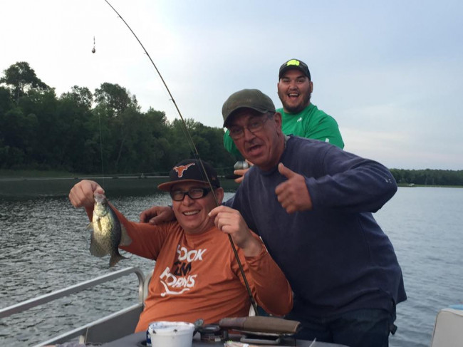 Hunter, his dad, and his uncle fishing.