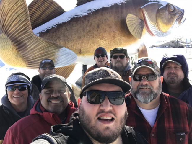 Hunter's uncle lives in Minnesota and every year the guys take a trip to see him and compete in a fishing tournament. 