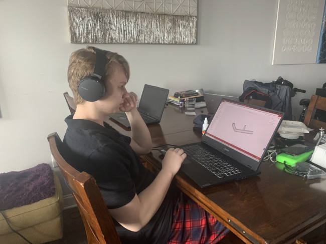 ...is forging his way through high school and now using higher level computer software to make calculations for his projects.