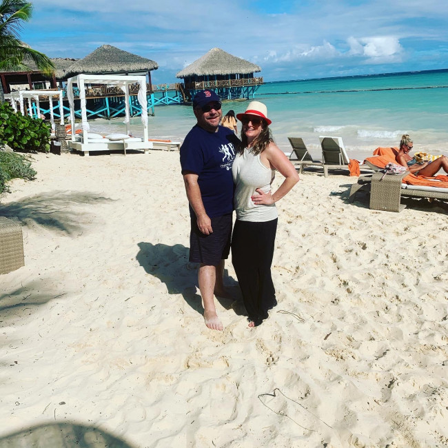 White sandy beaches, blue clear water and a sun soaking pod...seems like a great day in the Dominican for us!